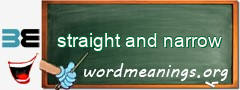 WordMeaning blackboard for straight and narrow